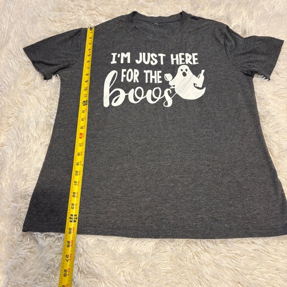 Just Here For The Boos T-Shirt New - funny Halloween shirt 👻 Grey Large - Picture 4 of 9